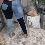 Black Blue Contrast Jeans