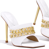 Mami Chain Square Toe High Heels